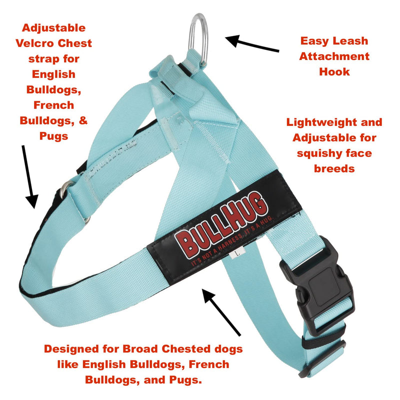 BULLHUG Harness – Made for Larger Chested Dogs Like English Bulldogs, French Bulldogs, Pugs & More. Stops Dogs from Pulling & Choking on Walks (NEON Orange, Medium) NEON ORANGE Medium - (Neck: 16" - 21" Chest: 25" - 30") - BeesActive Australia