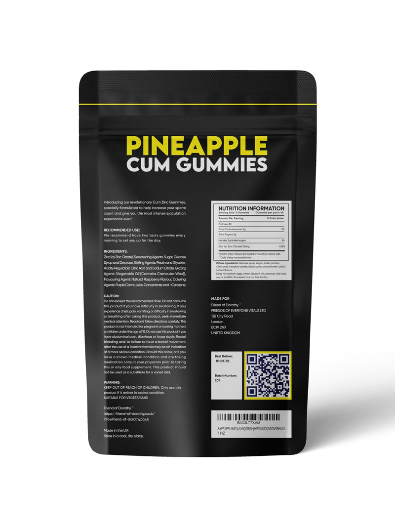 Men's Fertility & Vitality Support Gummies, Pineapple, Zinc & Vitamin C | Supports Fertility, Circulation, Immunity & Antioxidant Support, Zinc, Vitamin C, Non-GMO, Naturally Flavored, 1-Month Supply