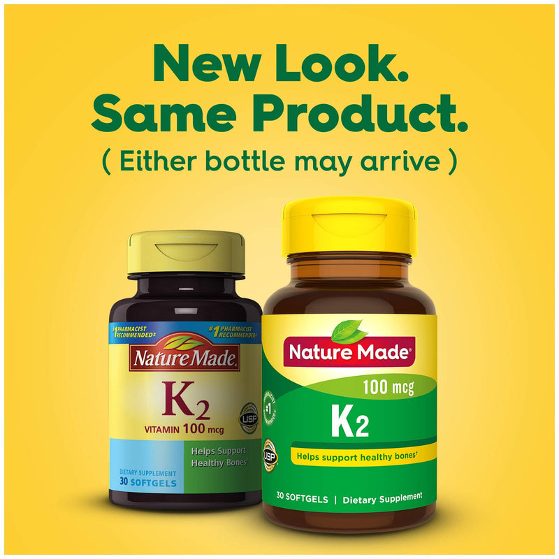 Nature Made Vitamin K2 100 mcg, Healthy Bone Supplements, 30 Softgels, 30 Day Supply 30 Count (Pack of 1) - BeesActive Australia