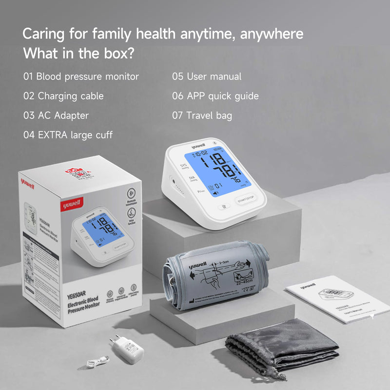 yuwell Bluetooth Blood Pressure Monitor, Extra Large Cuff for Home Use