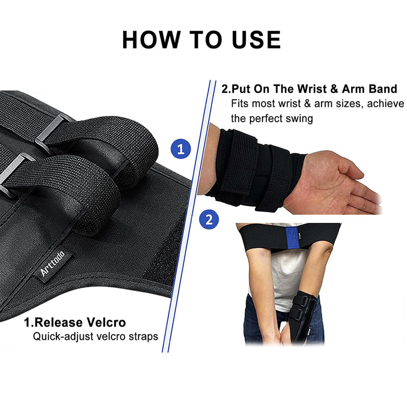Right Hand Golf Grip Trainer 2 Pack with Arm Band & Wrist Strap, Golf Training Aid Kit, Grip Trainer Golf Club to Correct Hand Position and Develop Muscle Memory - BeesActive Australia