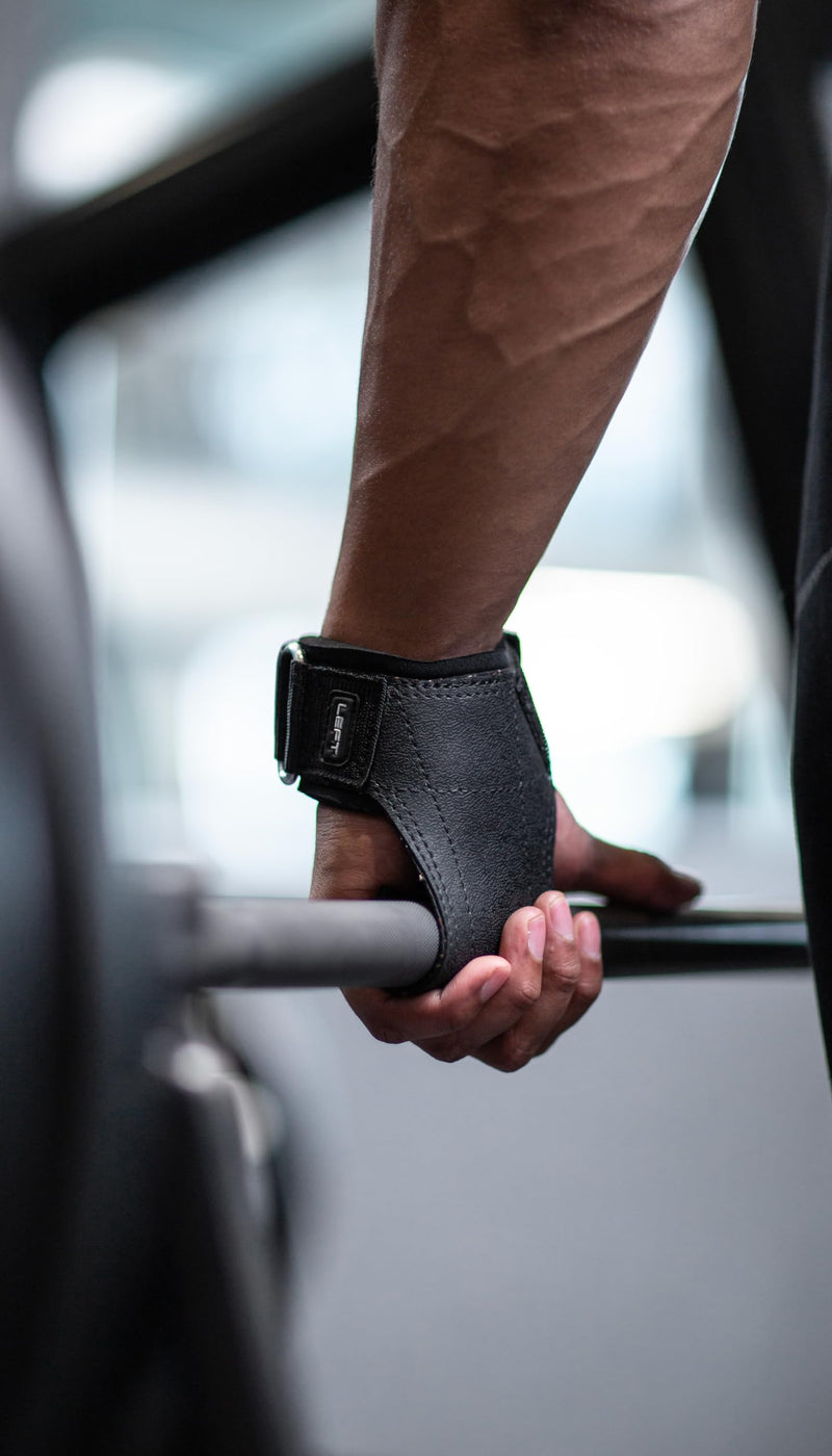 Fitgriff® Elite Straps - Lifting Wrist Straps (Rubber Grips) for Weightlifting, Gym, Workout, Deadlift - Anti-Slip Revolution for Men and Women Black XS