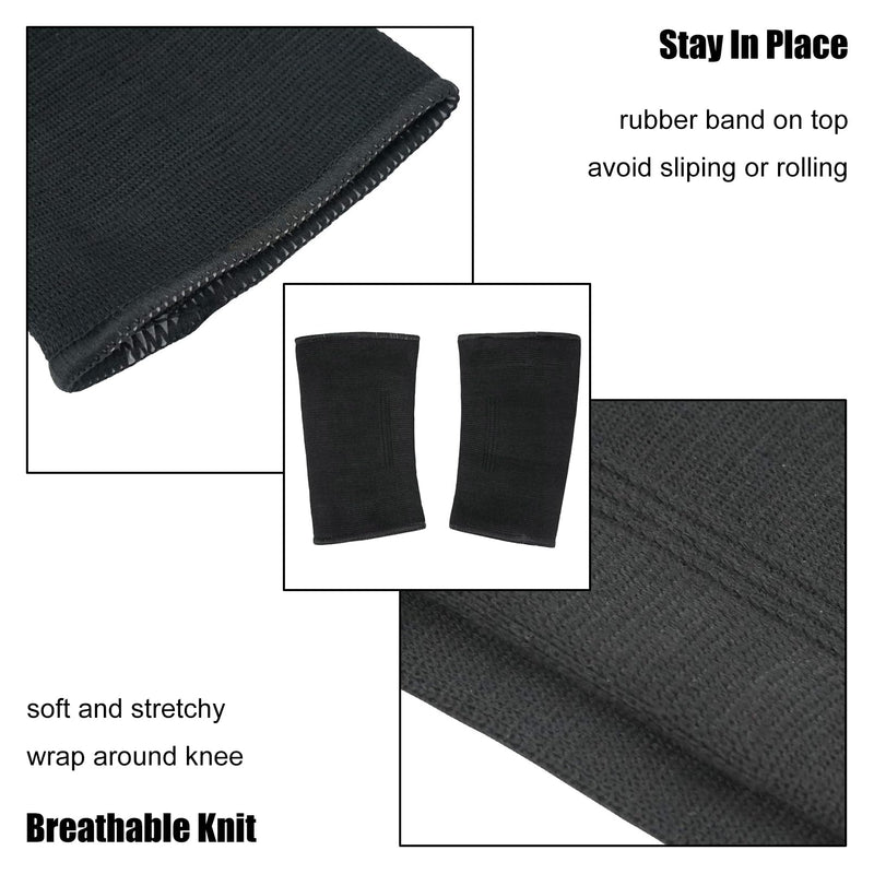 Luwint Kids Ankle Brace and Knee Sleeve Set, Knitted Ankle Wrap Knee Support for Sprains Arthritis Tendonitis Running Fitness, Children 8+, Black