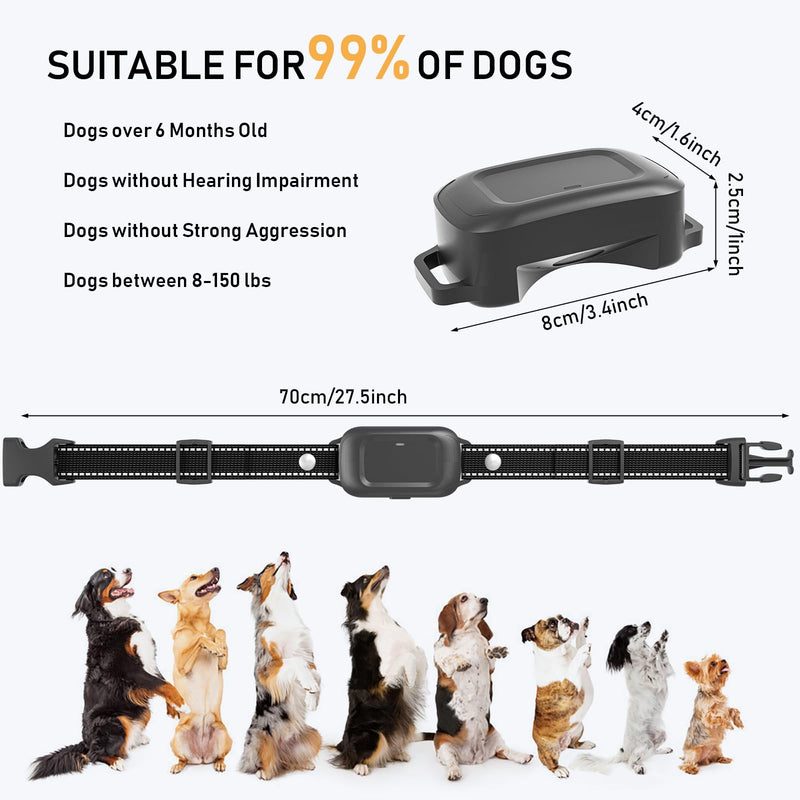 Sivomens Ultrasonic Bark Collar, Rechargeable Smart Anti Barking Collars for Dogs, Adujustiable Dog Training Collar Auto Bark Detection for Small Medium Large Dogs - BeesActive Australia