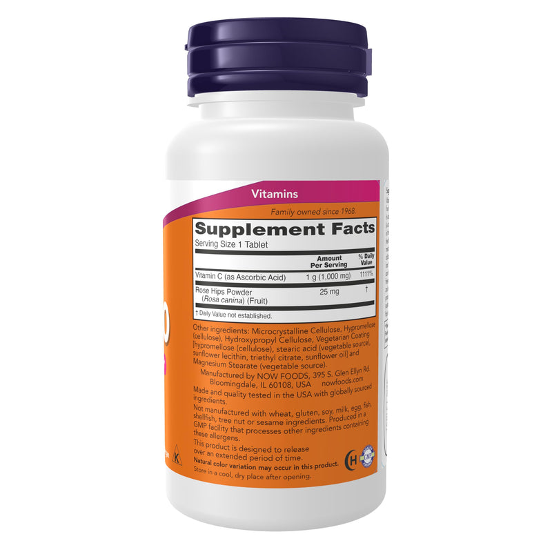 Now Supplements, Vitamin C-1,000 with Rose Hips, Sustained Release, Antioxidant Protection*, 60 Tablets