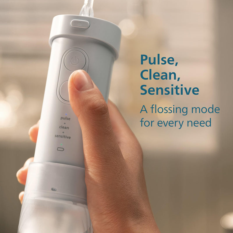 Philips Sonicare Compact Flosser 1000, Portable Water Flosser with 3 Flossing Modes, IPX7 Waterproof Oral Irrigator, Travel Friendly, Blue, Model HX3333/24 - BeesActive Australia