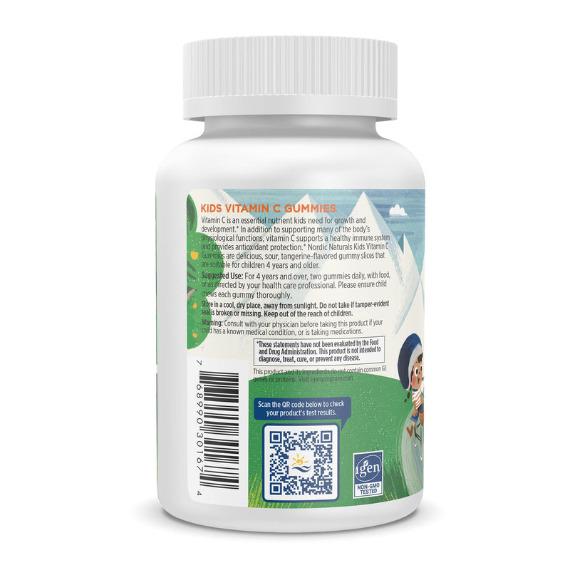 Nordic Naturals Kids Vitamin C Gummies - Tangy Tangerine - 60 Gummies - Vegan Vitamin C Supplement - Children’s Immunity and Antioxidant Support - 250 mg per Serving - 30 Servings (Pack of 2) 60 Count (Pack of 2)