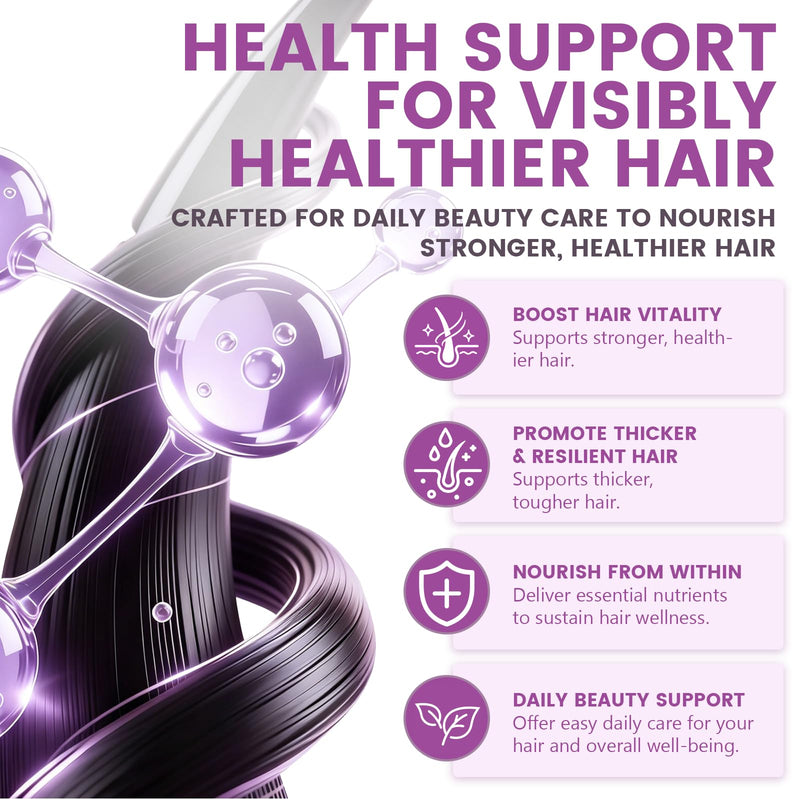 Hair Growth Vitamins Gummies for Women and Men, Biotin Soft Chews for Thicker Fuller Stronger Hair Growth, Hair Supplement Accelerator, Mixed Berry Flavor, 60 Soft Chews (Cherry) Cherry