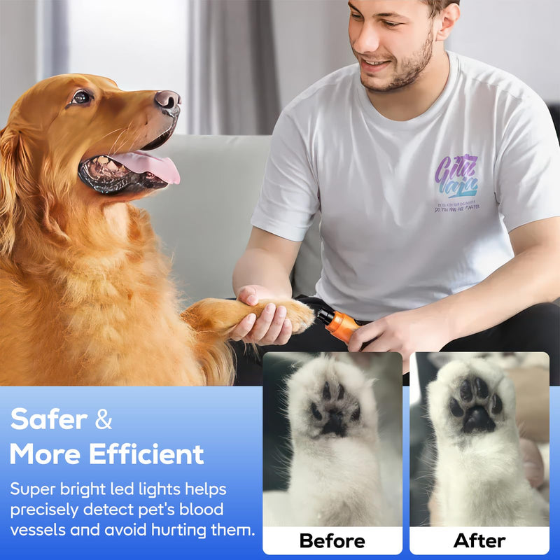 Paw Trimmer for Dogs, USB Rechargeable Dog Clipper Quiet Dog Paw Trimmer Pro Dog Trimmer with LED Light Trimmer Dog Paws for Dogs A - BeesActive Australia