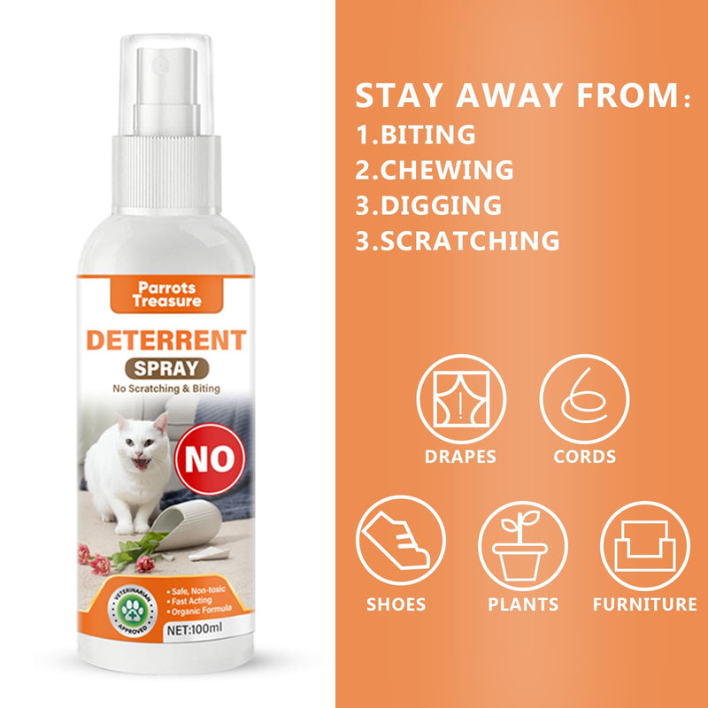 Cat Deterrent Spray, Effective Cat Repellent Spray for Furniture Floor Sofa Protector, Anti-Scratch Spray for Dogs & Cats Indoor or Outdoor Use 100ml - BeesActive Australia