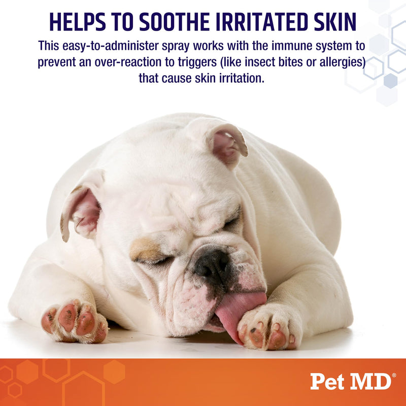 Pet MD Hydrocortisone Spray for Dogs & Cats - Itchy Skin Relief from Hot Spots, Bites, Scrapes, Irritated Skin, & Dermatitis - 4 oz Anti Itch Spray with Pramoxine - PawsPlanet Australia
