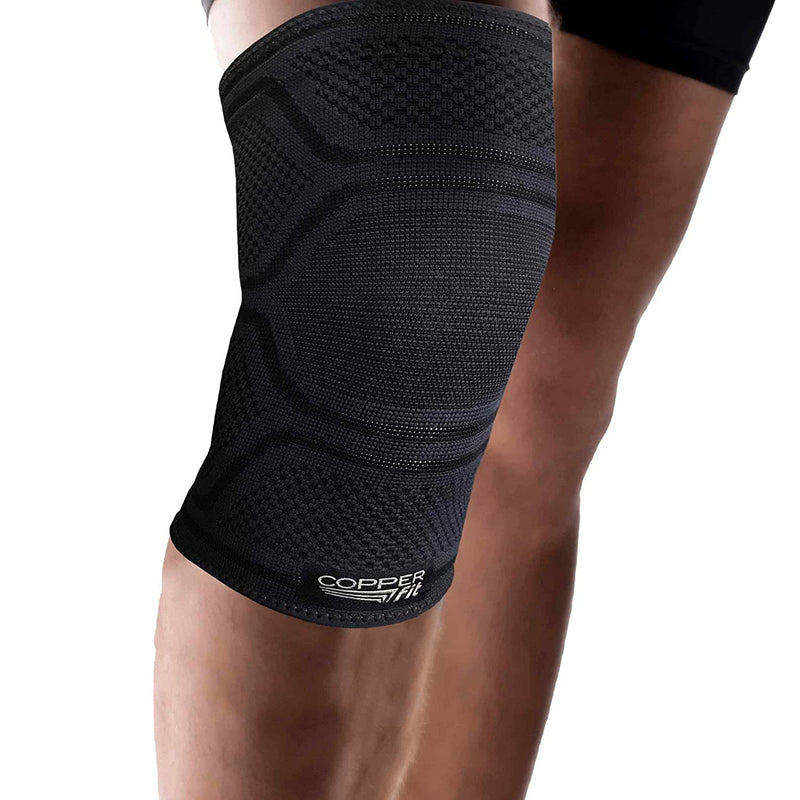 Copper Fit Elite Knee Compression Sleeve Knee Brace 2-Pack, Black (Large/X-Large, 16''-20''),2.0 Count Large/X-Large 2 Pack