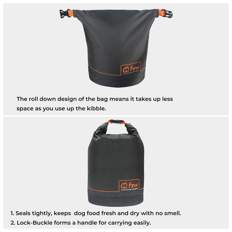FXW Dog Food Travel Bag，Large Capacity for Travel Kibble Storage Perfect for RV Road Trips, Camping, Longterm Dog Boarding Gear Accessories Gray, 42 Cups 10L - BeesActive Australia