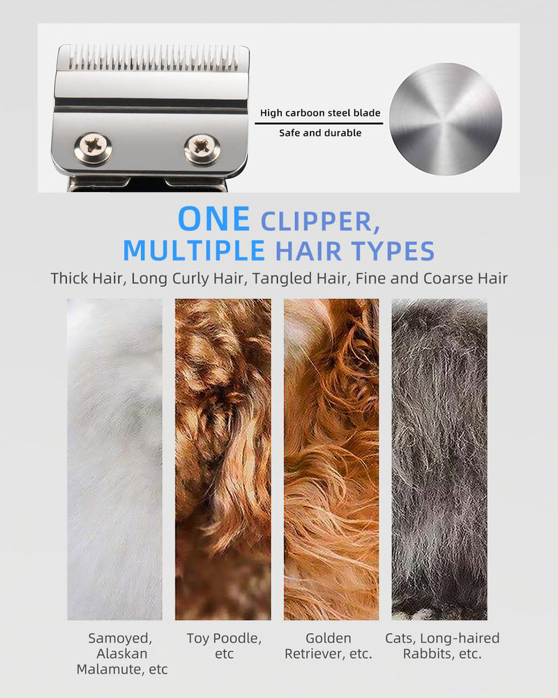 E-Hunter Professional Dog Grooming Clippers Kit, 24V High Power for Thick Coats, Quiet Dog Clippers with 10 Metal Guard Combs & Brush, Ideal Dog Hair Remover for Cats and Pets - BeesActive Australia