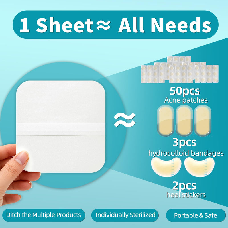 Dimora 20 Pack Hydrocolloid Wound Dressing, Ultra Thin 4" x 4" Large Patch Bandages with Self-Adhesive 4×4 - 20pcs 0.3mm thickness