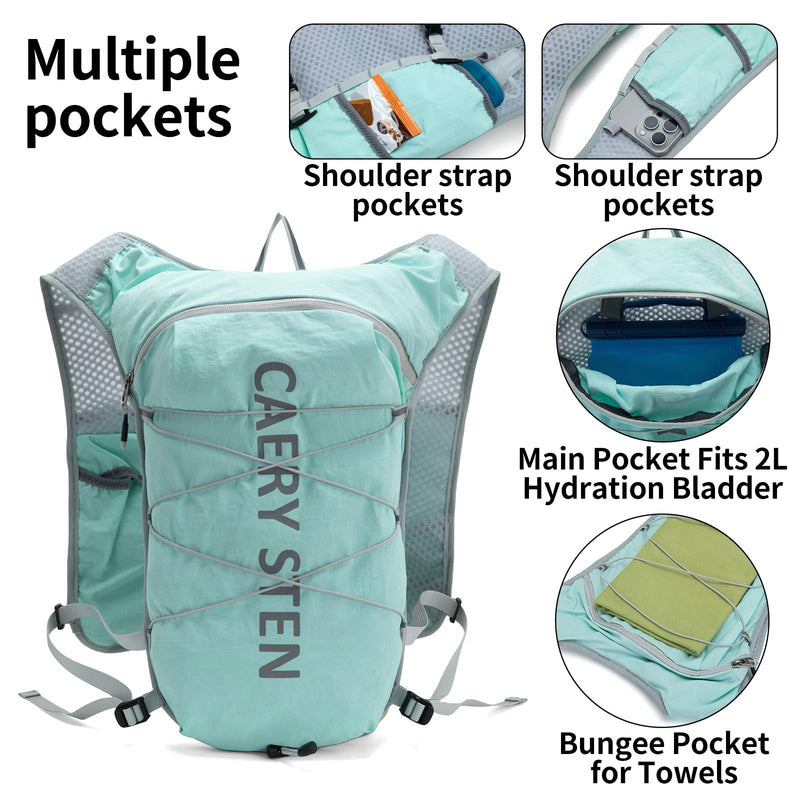 Carey STEN Hydrated Backpack, Running Vest, paired with a 1.5L Water Bag Hiking Backpack, Suitable for Running, Hiking, Marathon, and Both Men and Women Pink