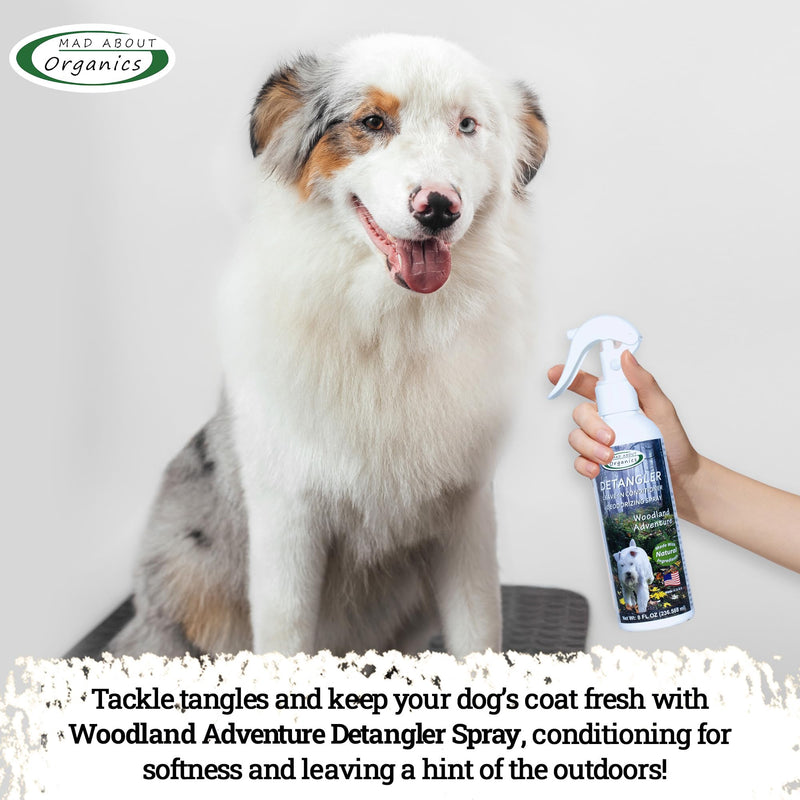 Detangler Spray - Woodland Adventure - Deodorizing Spray for Dogs and Horses, Leave-in Conditioner, Gently Releases Tangles, Softens Coats, Freshens Scent | Made in The USA | 8 oz - BeesActive Australia