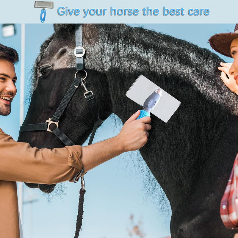 Horse Pin Brush, Horse Grooming Brush, Horse Massage Brush, Horse Hair Brush, Professional Grade Horse Brush, Dog Hair Remover for Horse Dog and Cat Bathing Grooming Shedding (A) A - BeesActive Australia