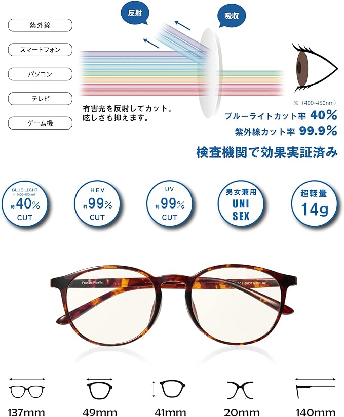 ROTAKUMA Blue Light Reduction Glasses, PC Glasses, For Computers, JIS Standard, Ultra Lightweight, 0.5 oz (14 g), Boston Shape, Stylish, UV Protection, Men's, Women's, Unisex, No Prescription, Date Glasses, Brown Demi - BeesActive Australia