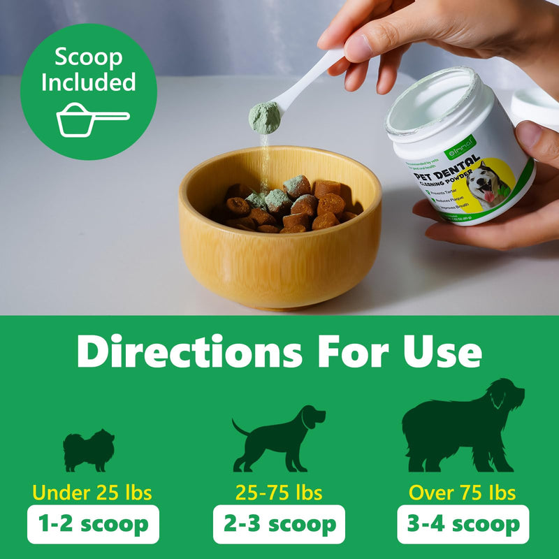 Teeth Cleaning Dental Powder for Dogs, Powder for Pets, Dog Breath Freshener, Reduce Plaque and Tartar, Dental Care Food Additive, Oral Health Supplement, Supports Healthy Mouth for Dogs 2.82oz - BeesActive Australia