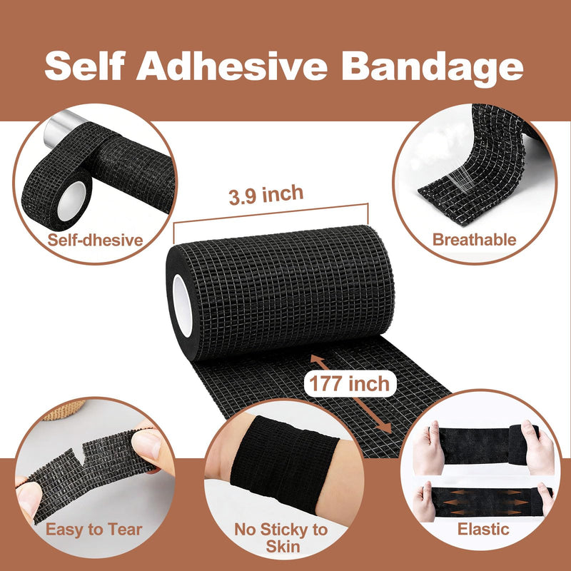 12 PCS Horse Hoof Tape with 6 Rolls of Wrap Total 18 Pack, Strong Sticky Horse Hoof Wraps, Breathable Waterproof Magic Cushion Hoof Packing,Protection for Hoof Hoove