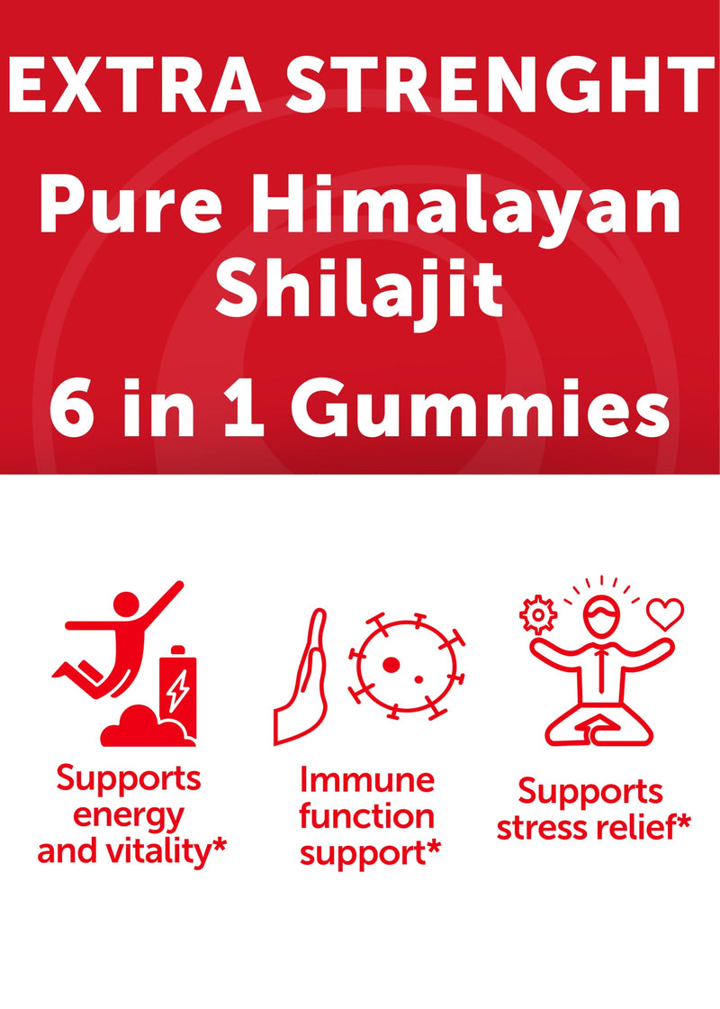 Lunakai USA Made Pure Himalayan Shilajit Gummies for Men & Women, 1200mg | 6-in-1 Shilajit Supplement for Daily Energy, Immunity & Vitality Support - Ashwagandha, Chaga, Vitamins C & D3 - Non-GMO 60ct 60 Count (Pack of 1)