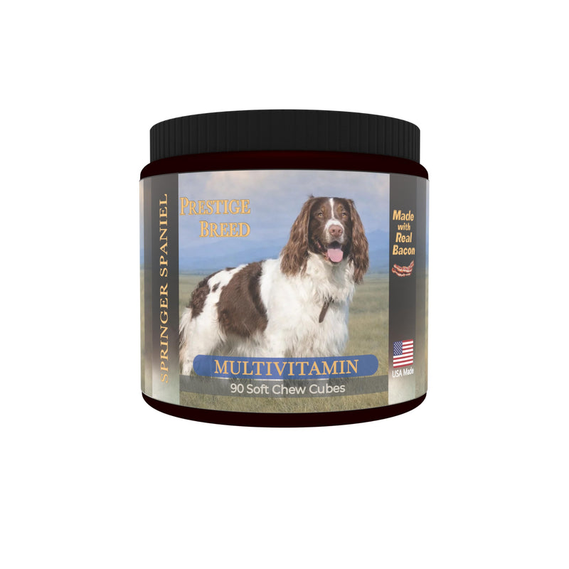 Springer Spaniel Multivitamins, 90 Count, Made in the USA with Real Bacon.