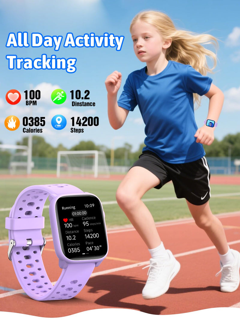 MgaoLo Kids Smart Watch 1.85" Upgrade - Fitness Tracker with Heart Rate Sleep Monitor, 100+ Sports Modes, 12 Puzzle Games, Activity Tracker for Boys Girls Outdoor Fun (Blue) Blue - BeesActive Australia