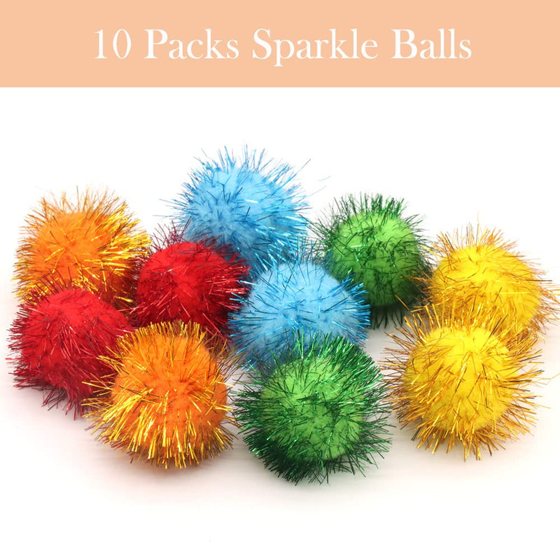 LASOCUHOO Cat Toys, 30 Packs Interactive Cat Toy Pack Including Cat Crinkle Balls, Cat Sparkle Balls, Spiral Springs for Most Cats - BeesActive Australia