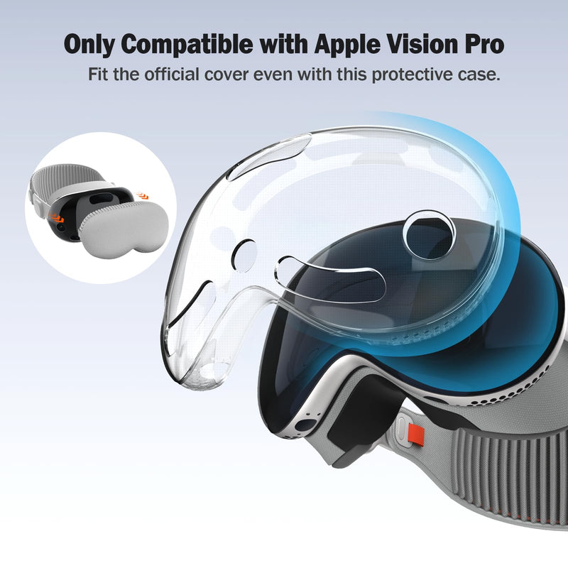 TiMOVO Protective Case Compatible with Apple Vision Pro, TPU Protective Cover for Vision Pro VR Headset Accessories, AR Clear Case Protective Shockproof Bumpers MR Accessories, Clear - BeesActive Australia