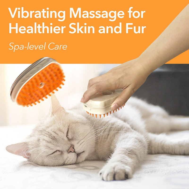 4-in-1 UV Spray Massage Grooming Brush, Bulit-in Cat Moss Lamp, Nano Spray Steam Brush for Removing Loose Fur, Water Brush for Long or Short Haired Cat and Dog (UV) - BeesActive Australia