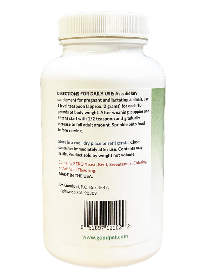 Dr. Goodpet Optimum Growth Formula – All-Natural Puppy & Kitten Vitamin & Mineral Supplement Powder for Healthy Growth, Strong Bones & Immune Support, Goat’s Milk Whey, Trace Minerals