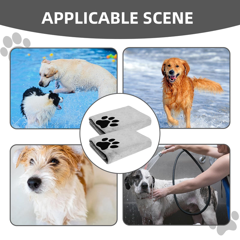 Thoquene Pack of 2 dog towels, 75 x 35 cm, dog accessories, extra absorbent towel for dogs - BeesActive Australia