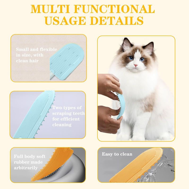 Cat Tongue Comb, Cat Tongue Brush, Cat Brushes For Indoor Cats, Cat Grooming Brush, Silicone Cat Brush Easily Removes Fur Reducing Hairballs（2pc And Spray Bottle） - BeesActive Australia