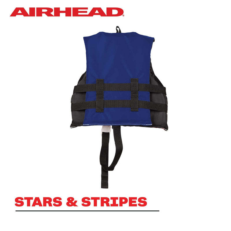 Sportstuff Type III Life Jacket US Coast Guard Approved Open Sides with 3 Body Belts & Buckles Quick Dry Fabric, Secure Fit, Comfortable Stars & Stripes Child - BeesActive Australia