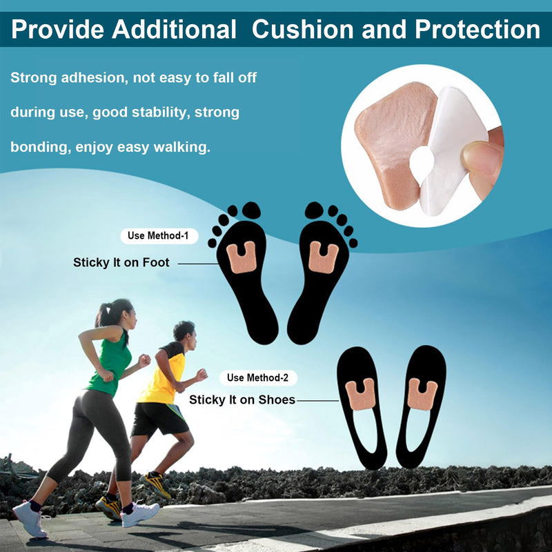 20 Pcs Metatarsal Foot Pads for Women, Horseshoe Pads Callus Cushions Moleskin for Feet, Felt Foot Pads Callus Pads for Bottom Side of Foot and Heel, Ball of Foot Cushion Pain Relief