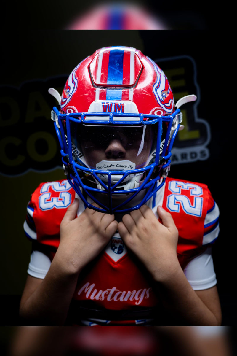 DAMAGE CONTROL Youth Football Mouth Guard – Breathable No Boil Mouthpiece, Protects Lips & Teeth, Works with Braces, Includes Helmet Strap – Sports Gear & Accessories (You Can't Guard Me) You Can't Guard Me