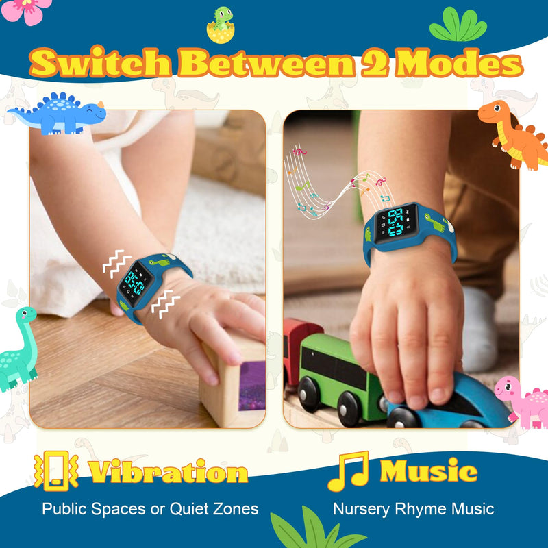 Toddler Potty Training Set ‚Äì Potty Training Watch with Musical/Vibration Alerts, Fun Board Book, Progress Chart & Reward Stickers ‚Äì Interactive Toilet Learning Kit for Boys and Girls Ages 2-6 PurplishBlue-KL2-4Pcs - BeesActive Australia