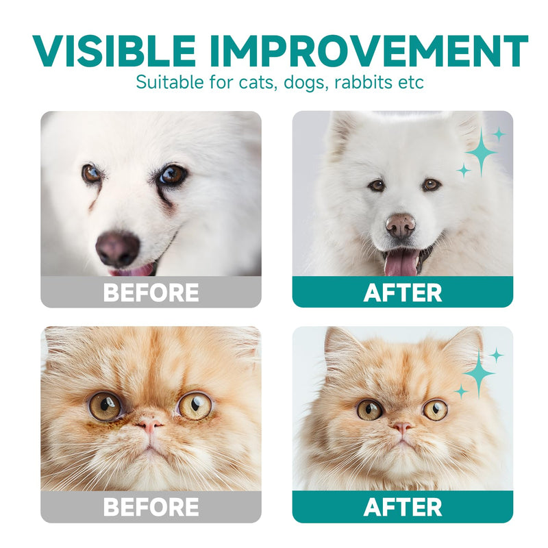 Pet Eyes Wipes for Dogs & Cats, Gentle Remove Tear Stain, Eye Debris, Discharge, Mucus Secretions Grooming Deodorizing Wipes, Non-irritating Ingredients with Aloe & Coconut Oil -150pcs - BeesActive Australia