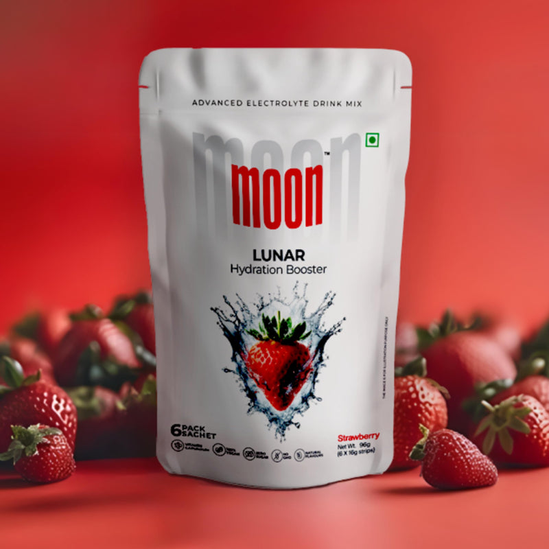 MOON Lunar Strawberry Hydration Booster Energy Drink Mix Natural & Healthy Electrolytes Mix Instant Daily Hydration & Energy Boost Post Workout Energy Powder Pack of 3(16g X 18 Sachets) 10.16 Ounce (Pack of 1)