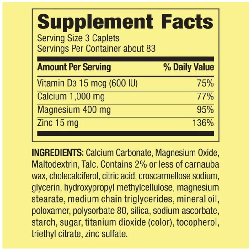 Calcium Magnesium Zinc with Vitamin D3 | Calcium Supplement | Calcium Magnesium Zinc | Calcium 600 mg with vitamin D3 | Calcium Magnesium Supplement + STS Sticker.