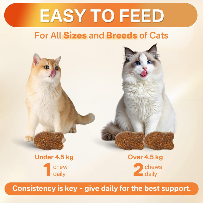 Puyrzoe 4-in-1 Flea Treatment for Cats Chewable, Natural Cat Flea and Tick Prevention Chewable Supplement for Skin & Coat | Immunity Support | Digestive | Flea & Tick Treatment for All Breeds & Sizes