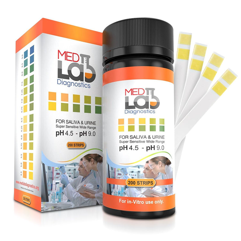pH Test Strips 4.5 to 9.0 (200 ct) for Urine and Saliva Body pH Testing. Urinalysis Reagent Test Strips for Acidity and Alkalinity. Alkaline Diet Food and Acid pH Testing UASTRIPPH