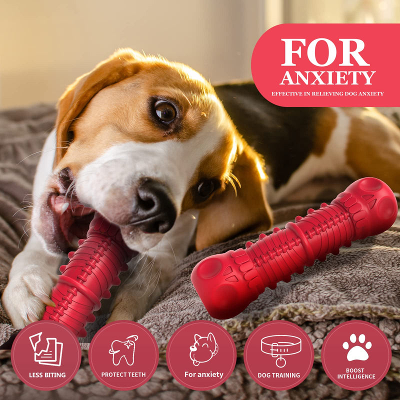 Dog Squeaky Toys for Aggressive Chewers, Durable Dog Chew Toys for Large Medium Breed Dog, Dog Toys, Tough Durable Dogs Toys with Natural Rubber (A Red, for Larege Dogs) A Red - BeesActive Australia