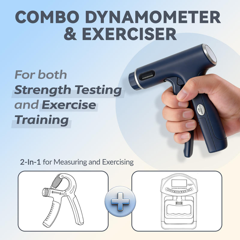 330lbs/150KG Handful Grip Strength Tester, Electronic Hand Dynamometer & Exerciser with Adjustable Resistance Trainer, LCD Screen, Ergonomic Handle for Home and Gym Use(Battery Not Included) - BeesActive Australia