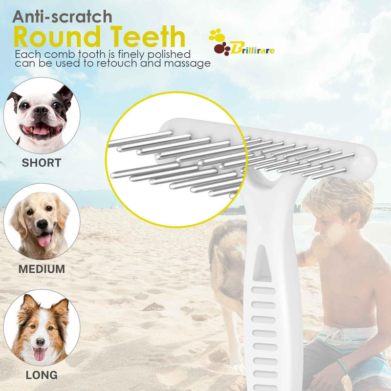 2 Pack Dog Grooming Rake, Stainless-Steel Pet Deshedding Dematting Brush Comb, Double Row Groomer Rakes Tool for Easy Mats&Tangles Removing, No More Nasty Shedding Flying Hair - BeesActive Australia