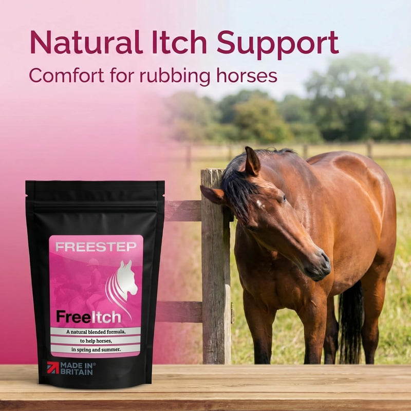 FreeItch | Horse Supplement for Summer Skin Maintenance | Burdock Root & Bromelain Powder | Soothing Support for Itchy Horses | Midge Sensitive Formula | Molasses-Free Itch Supplement 250g | 1 Month Supply