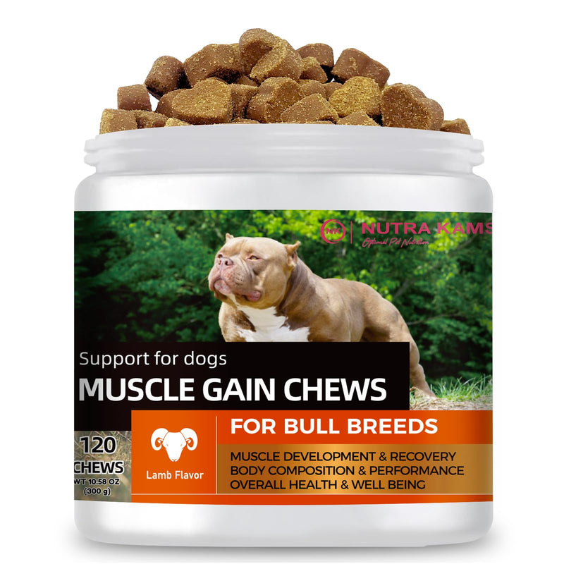 Muscle Chews for Dogs, Natural Collagen & Amino Acids, Lamb Flavor, 120 Soft Chews
