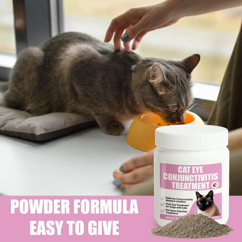 Cat Eye Conjunctivitis Eye Treatment for Cats, Dogs, Livestock and Horses, Pink Eye Solution Safe and Soothing Cat Dog Eye for Infection, Powder Formula, 100g