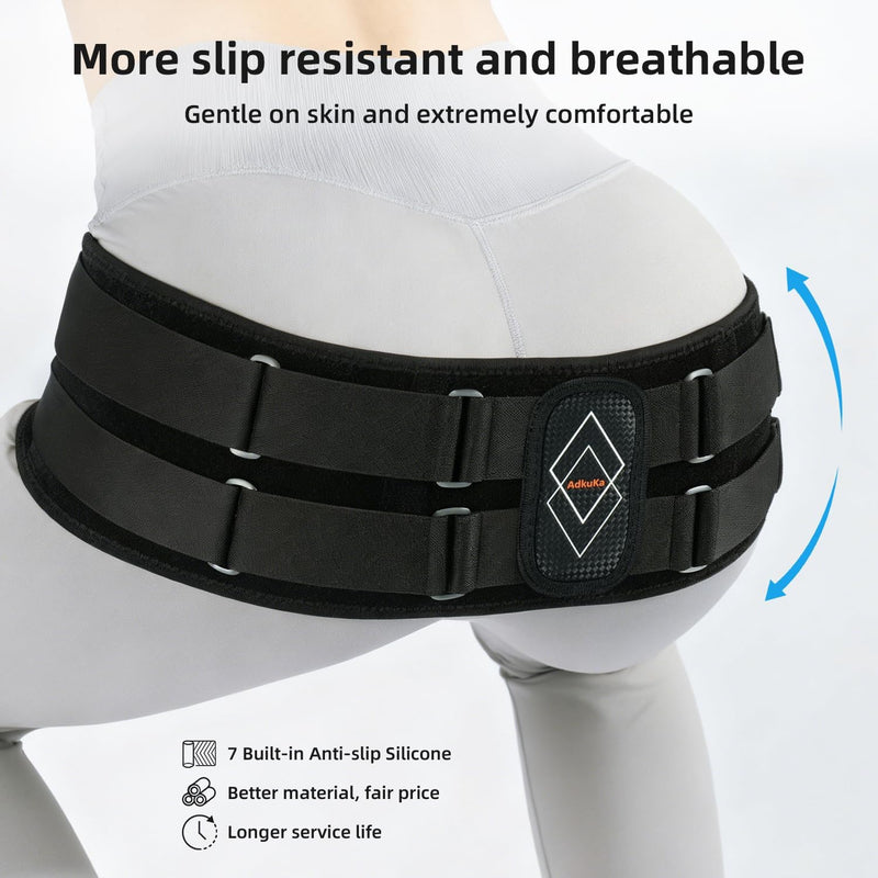 Sacroiliac SI Joint Hip Belt for Women and Men - 8x Maximum Compression and Anti-slip - Sciatica Belt and Lower Back Support Brace - Hip Braces for SI Joints Pain, Pelvic Support (XL/XXL) XL/XXL